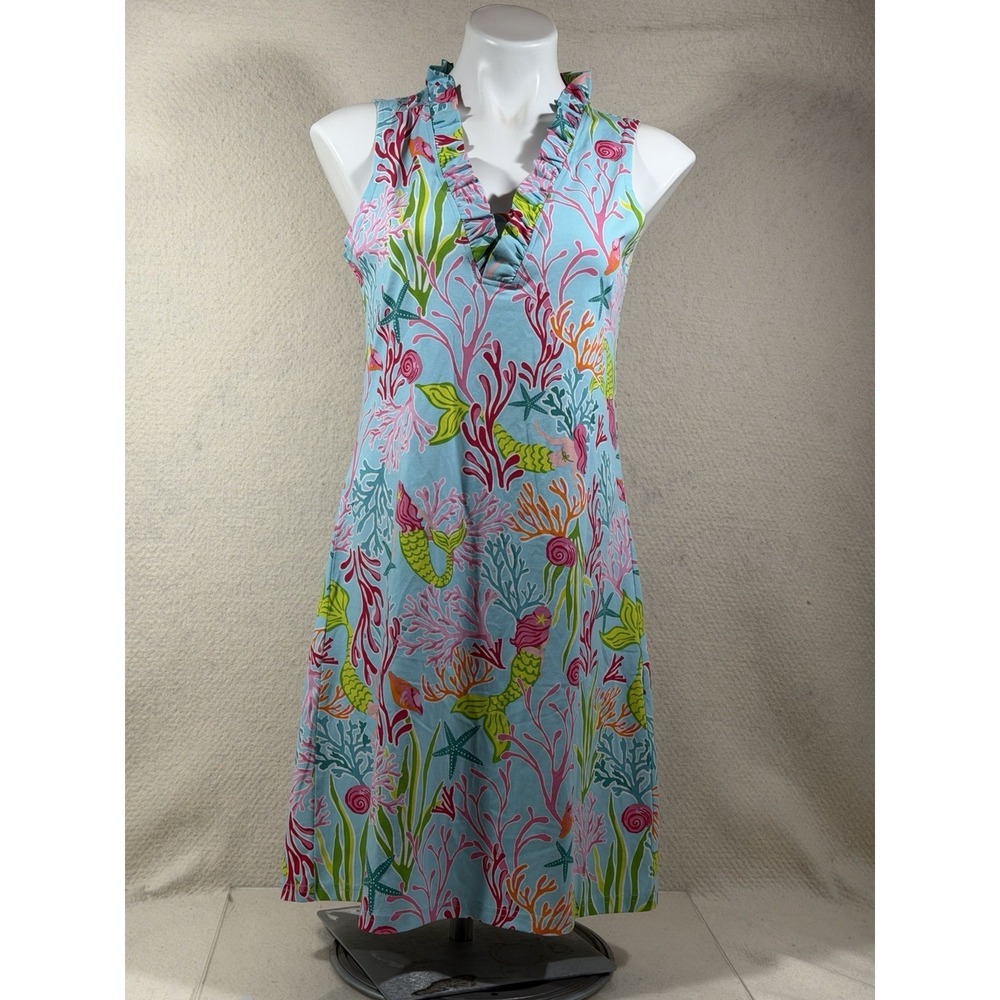 AnaClare Betsy Top Ariel Mermaid Coral Sleeveless Dress Womens‎ Medium Coastal